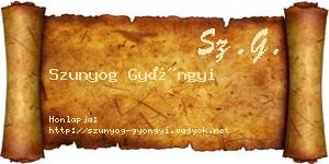 Szunyog Gyöngyi névjegykártya